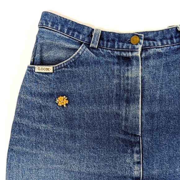 Vintage Denim Mini Skirt - Picture 4 of 6